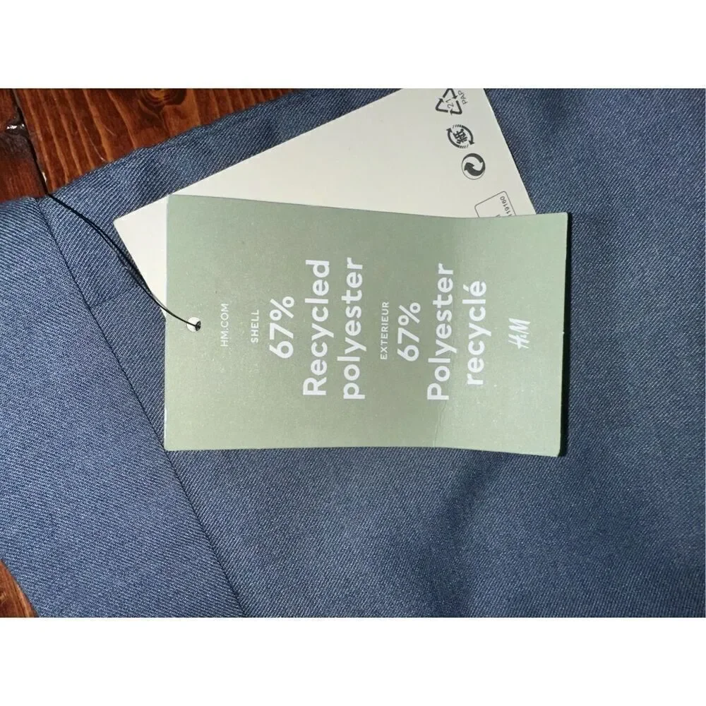 H&M Men’s Dress Pants 38R Slim Fit Stretch Gray/Blue